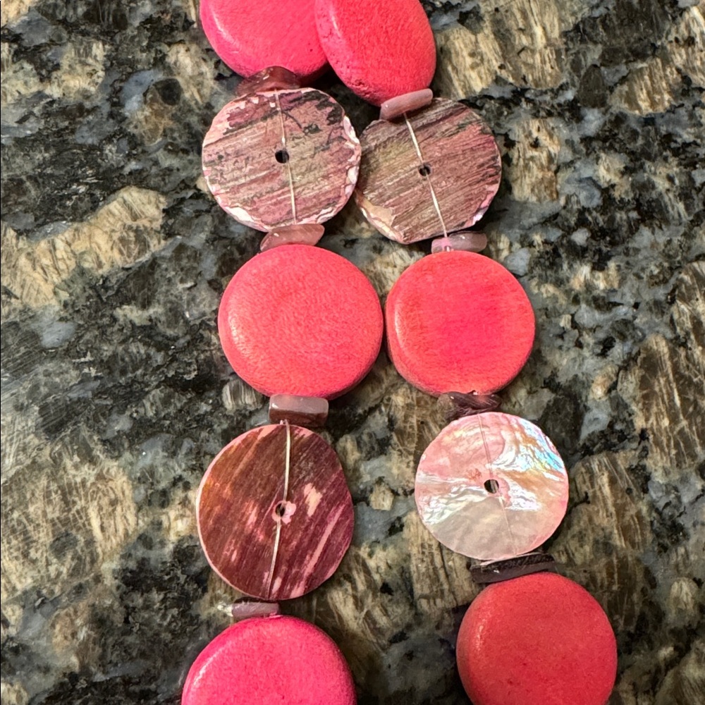 Pink and Brown Beaded Necklace - Picture 3 of 5